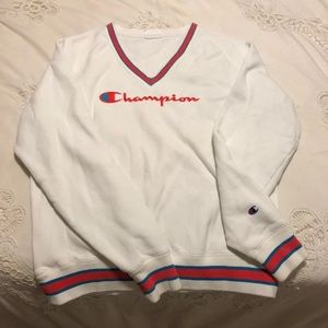vintage champion v neck sweatshirt